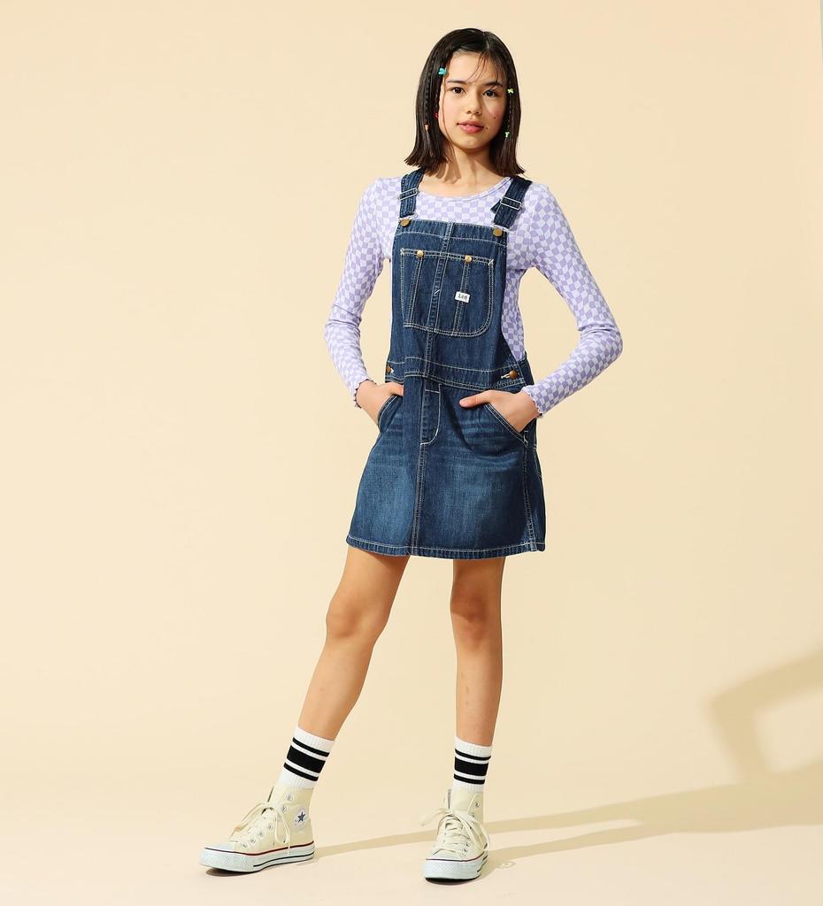 Lee Overalls Denim Overall Skirt LK6152 Girls 100 [80-160cm] D.USED