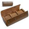 Watch Travel Men Watch Storage Box Portable Round Design For Personal Use 22.00X10.00X7.50CM Brown Elastic Pu 1Pc