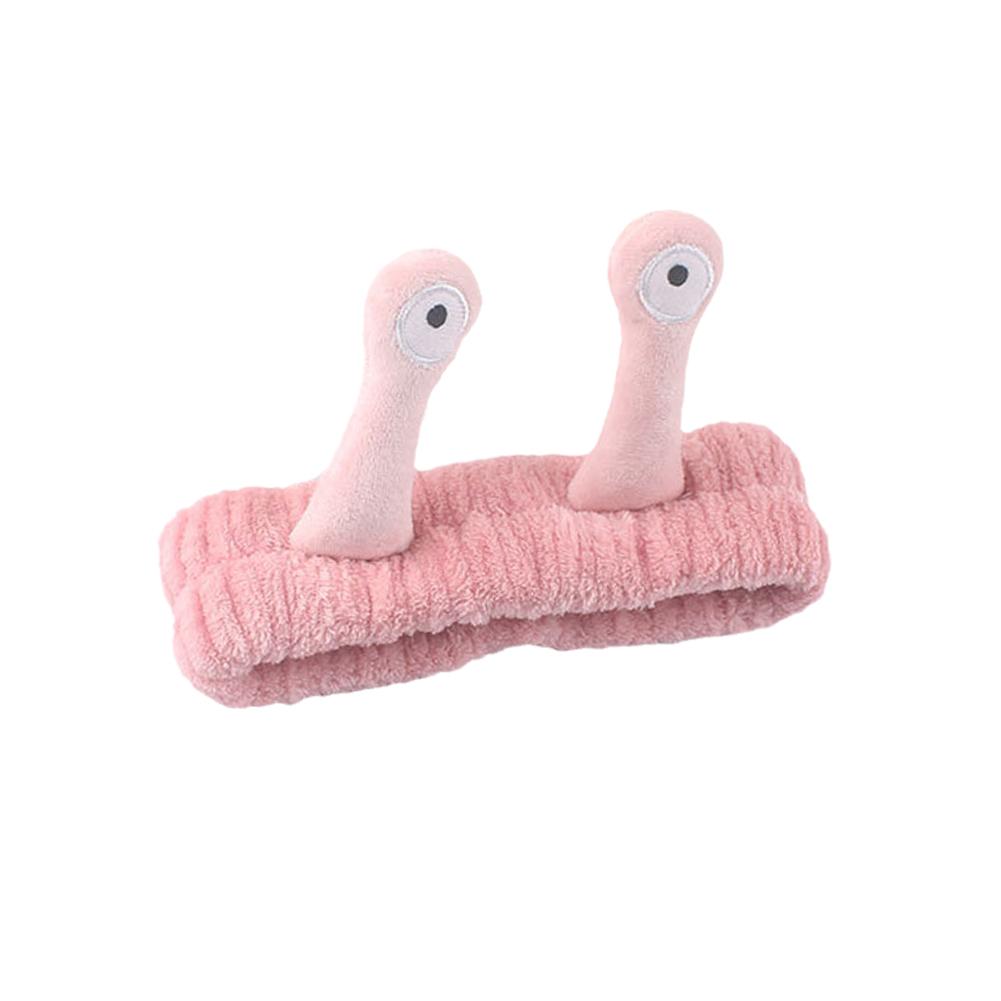 

Мультяшная повязка на голову с улиткой с большими глазами для умывания, милая эластичная повязка для макияжа с улиткой, мягкие коралловые флисовые повязки для волос для женщин, девушек