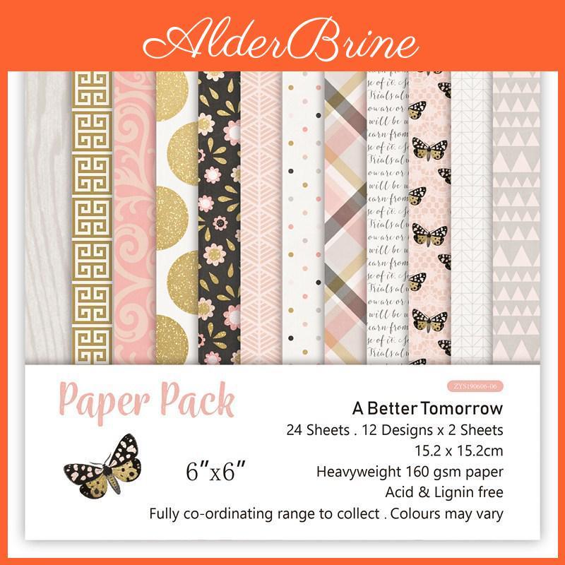 Paper Craft Sheets 24 Butterfly Pads Cutting Dies Art Background Origami Scrapbooking Card Making