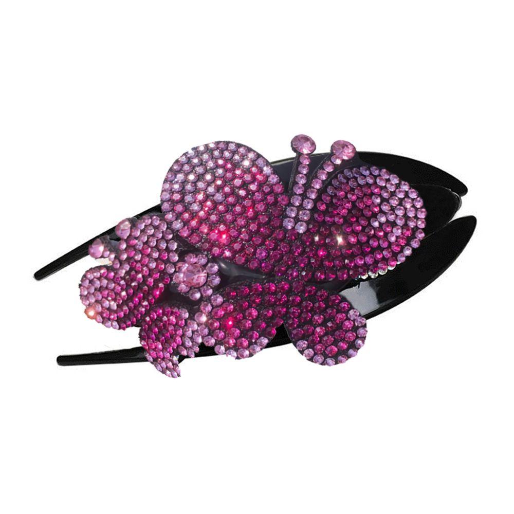 Flexible Butterfly&Flower shape Dovetail Rhinestone Hairpin Styling Tools Hair Clips Barrette