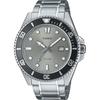 Casio Standard Analog Sports Watch 20 ATM Water Resistant Gray Dial Metal Band Men's Model