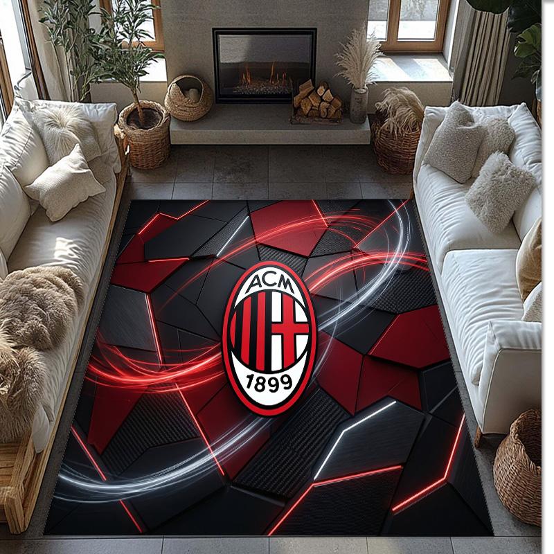 AC Milan Printed Flannel Area Rug Non Slip Soft Polyester Floor Carpet Indoor Decor Mat for Bedroom Living Room Sofa Game Room Home Decoration