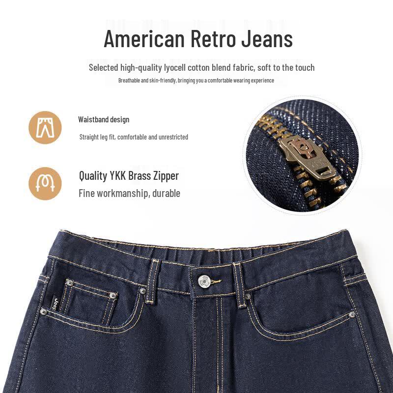 JEEP Men's Lyocell Blend Straight Fit Stretch Jeans