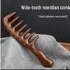 Sandalwood Wide-Tooth Comb for Thick, Curly Hair - Scalp Massage & Meridian Care