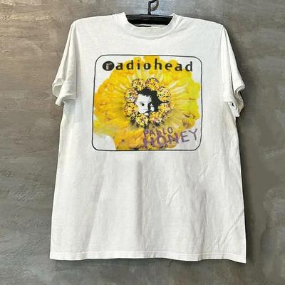 Sommer Kurzarm Herren T-Shirt Radiohead Radiohead Band Album Cover T-Shirt Baumwolle Vintage Vintage Print Damen Halbarm