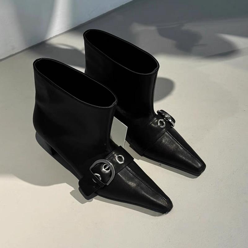 Fashion Pointed Toe Women Ankle Boots High Heels Dress Shoes Designer Fashion Pumps 2025 Trend Winter Elegant Female Motorcycle Botas