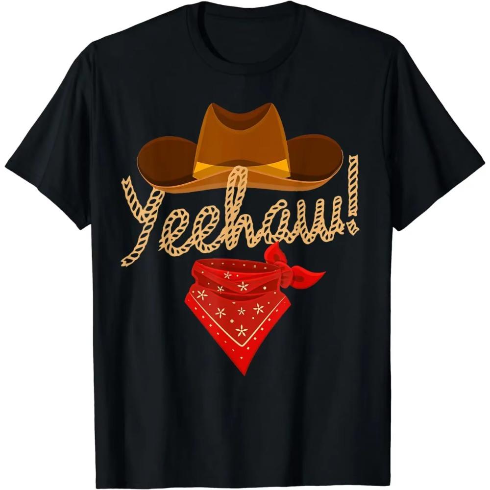 2024 Summer Tops Yeehaw Western Country Howdy Southern Cowboy Yee Haw Vintage T-Shirt