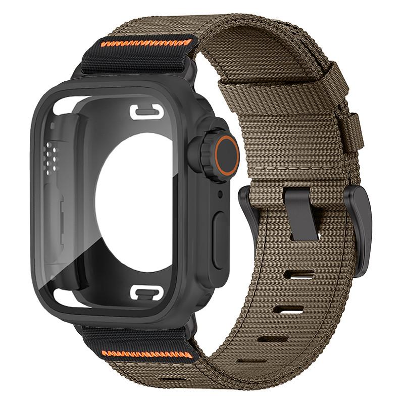 Waterpoor Protector Case+Nylon Band For Apple Watch 11 10 9 8 7 6 SE3 5 4 For Iwatch 46mm 42mm 45 44 41 40mm Scratch Resistant