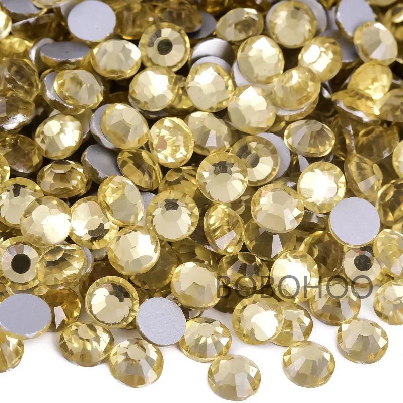 BOBOHOO Wholesale High Quality SS3-SS30 Glass Crystal Rhinestones Non Hotfix Strass Flatback Diamond Nail Art DIY Decorations
