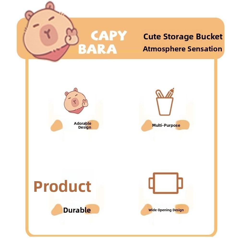 New Cartoon Pencil Holder Large Capacity Round Desktop Storage Buckets Pen Container Students Stationery