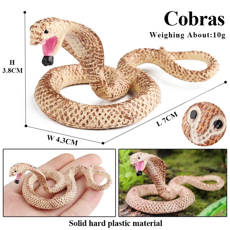 Oenux Simulation Forest Savage Snakes Animals Model Wild Cobra Rattlesnake Python Action Figures Party Favor Decor Kids Toy Gift