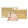 Michael Kors Mk Ava Vintage Couleur Unie Rabat Polyvalent Sac à Main en Cuir avec Pendentif Logo pour Trajet Quotidien Sac Bandoulière Mini 32F5GAVC1L-SOFT-PINK