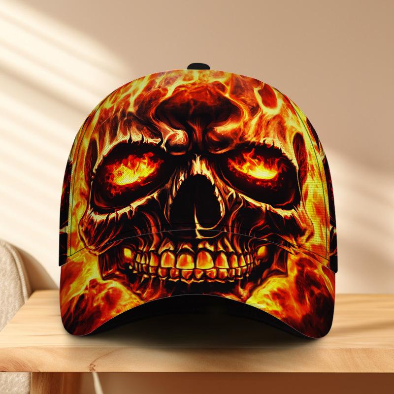 D print POD skull baseball cap personalized European and American retro cap sun hat Halloween