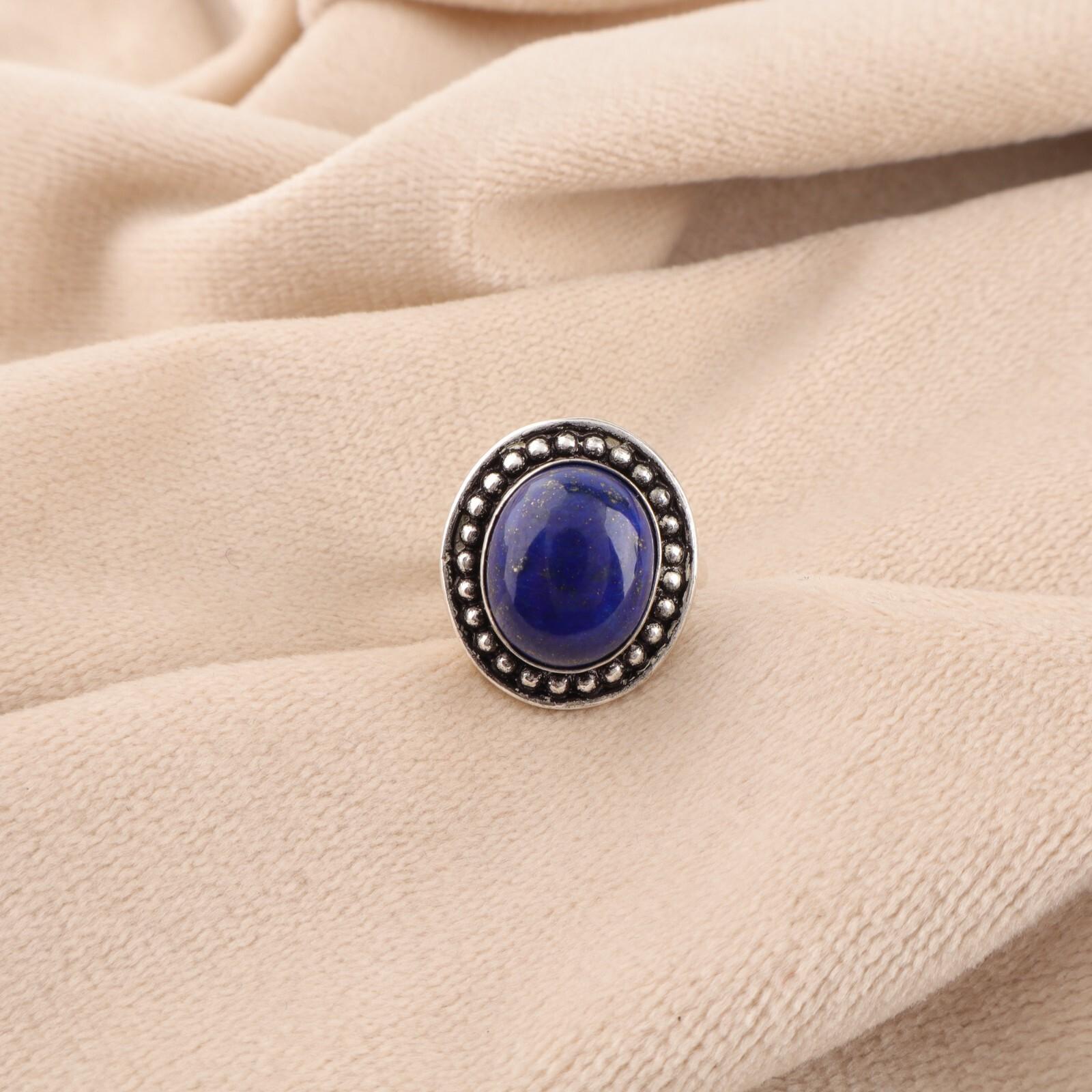 

Lapis Lazuli Gemstone 925 Sterling Silver Handmade Jewelry Women Statement Ring RR-62-31 13