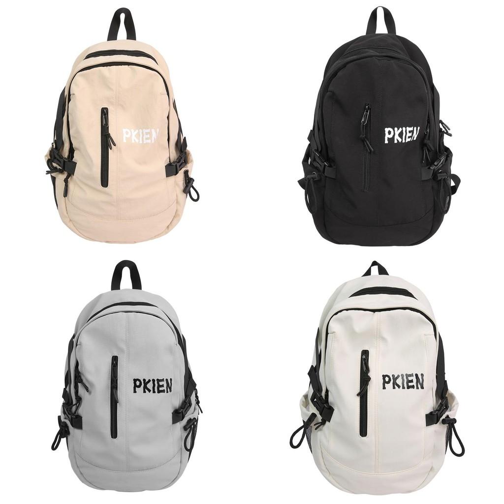 Leisure Big Capacity Backpack With Solid Color And Letter Print Design For Daily