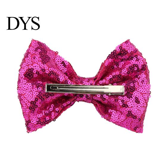 Comfortable Hair Clip Hairpin Safety Rounded Corner with Burr-Free Metal Spring Bow Shape Shiny Sequin Decoration Children Sparkling Accessory