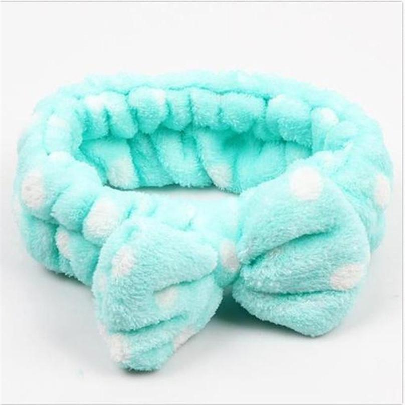 Fashion Girls Bowknot Hair Band Bath Face Headband Makeup Shower Elastic Band