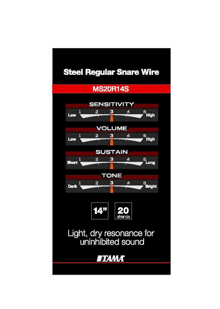 TAMA Starclassic Carbon Snapper, 20 strands, 14" inner surface, MS20SN14S
