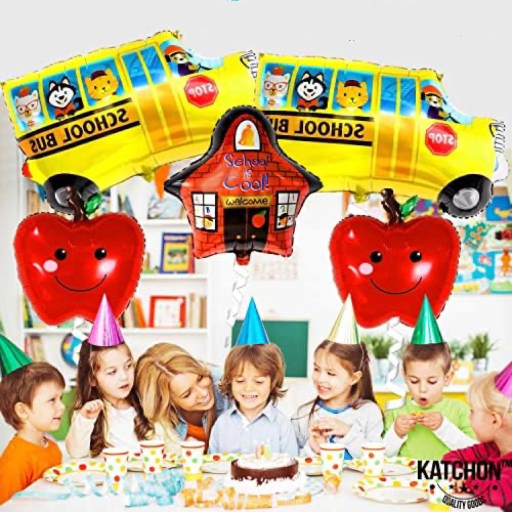 Special-Shaped Transportation Aluminum Film Balloon Steamer Speedboat Fire Engine Ambulance School Bus Modeling Children'S Toy Balloon