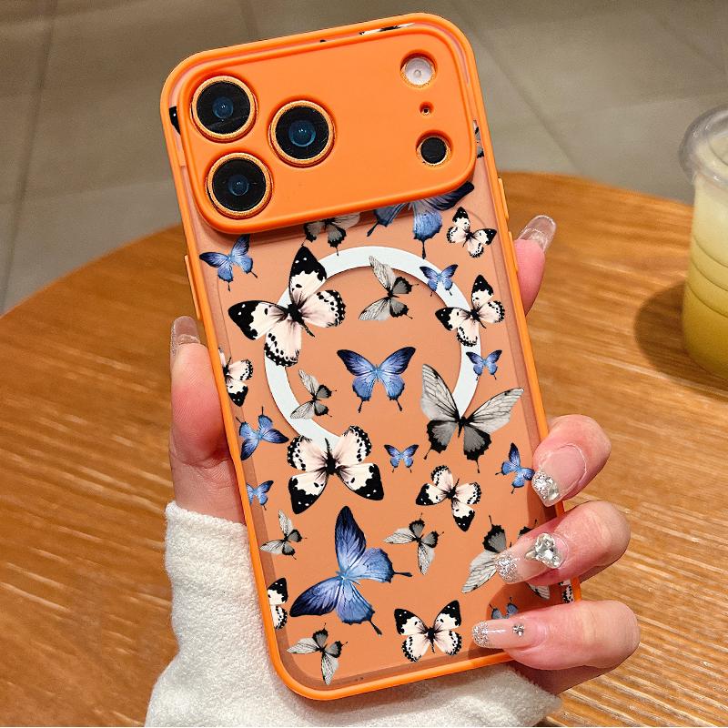 Fantastic Butterfly Print Case For iPhone 17 18 Pro Max For iPhone 16 15 14 13 Pro Max 17E Hybrid TPU+PC Magnetic Phone Cover