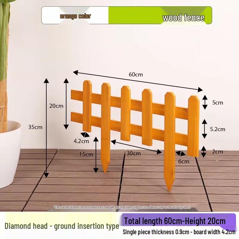 

Outdoor Solid Wood Garden Picket Fence