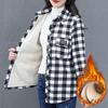 Winter Warm Shirt Autumn and Winter Western Style Mother Plus Velvet Thick Shirt Women's Brushed Thick Top