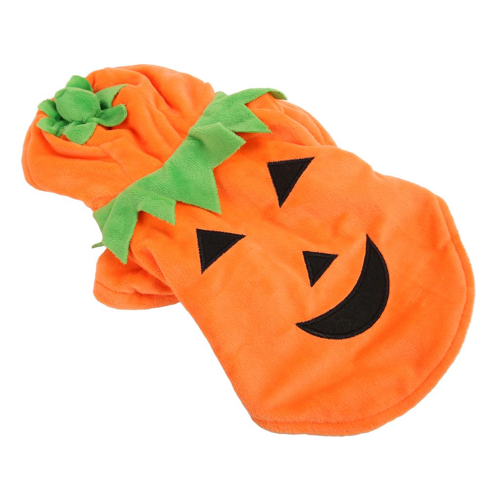 Halloween Pumpkin Dog Clothes Cute Warm Dog Costume for Medium Large Dogs Autumn Winter Orange XL