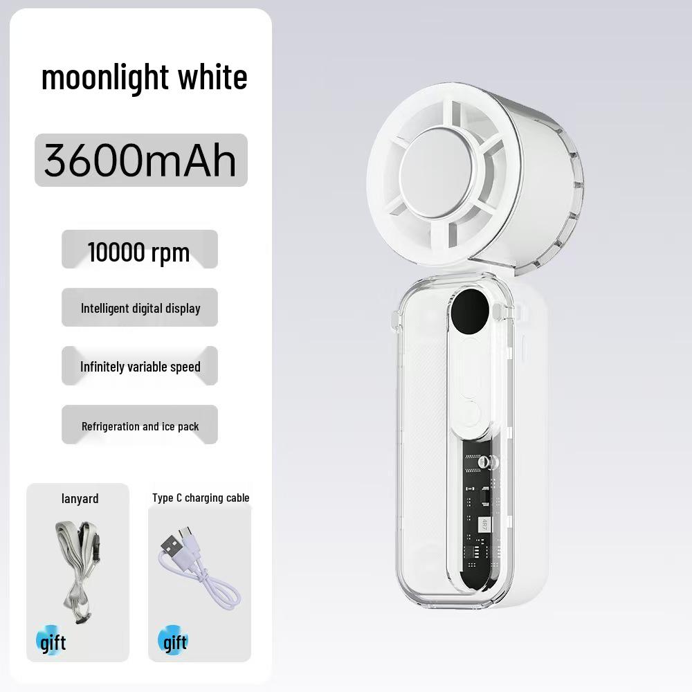 Rechargeable Handheld Neck-Hanging Mini Fan with Semiconductor Cooling and Long Battery Life