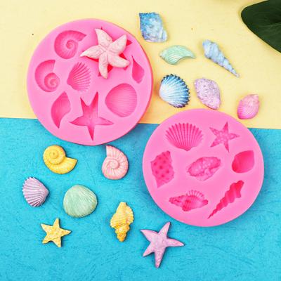 Seashell Conch Starfish Fish Under the Sea Style Pastry Baking Molds for Cookie Candy Marine Theme Cake Fondant Silicone Mold