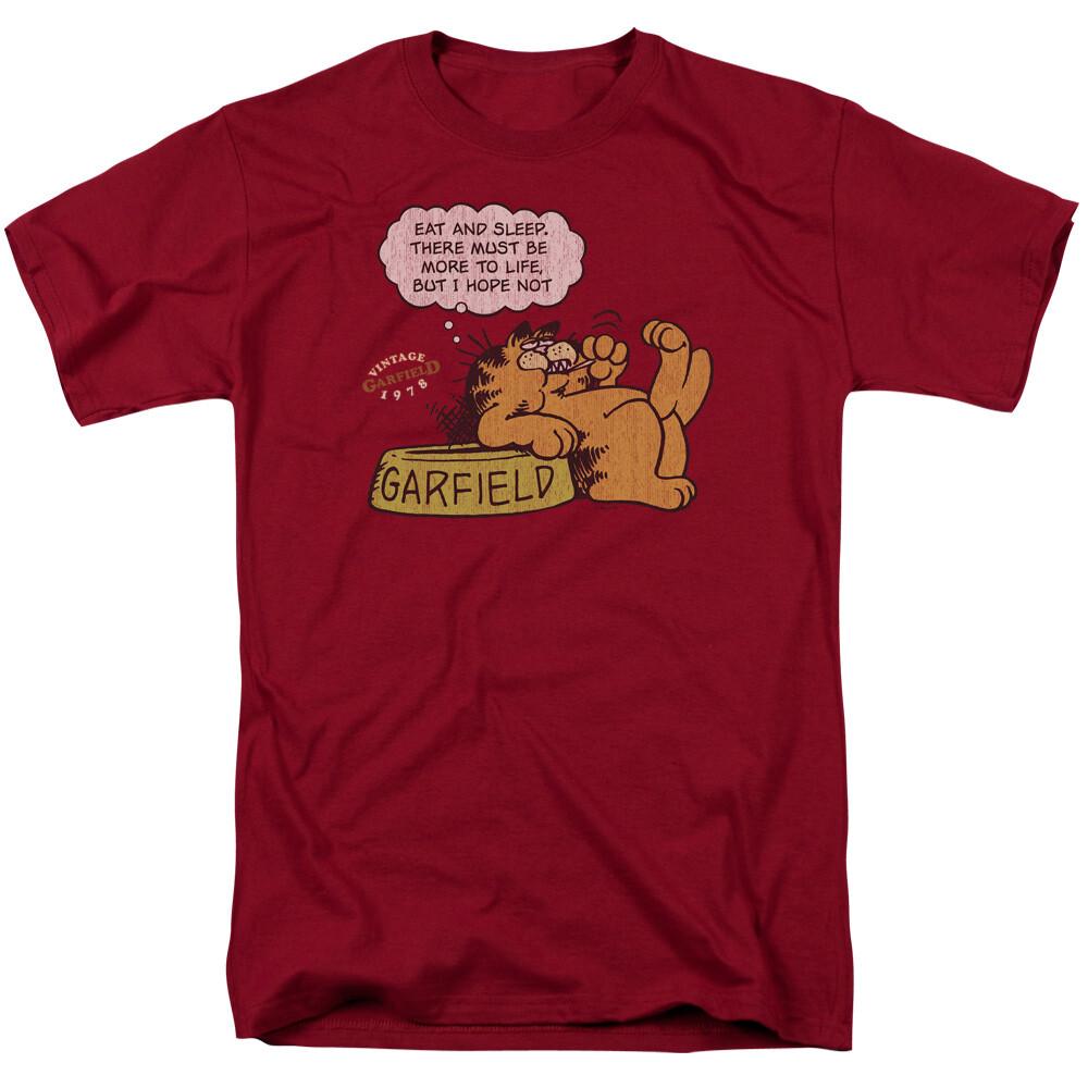 26 Garfield Eat And Sleep T Shirt Mens Licensed Cat Jim Davis Comics Tee Cardinal Unisex T-Shirt M