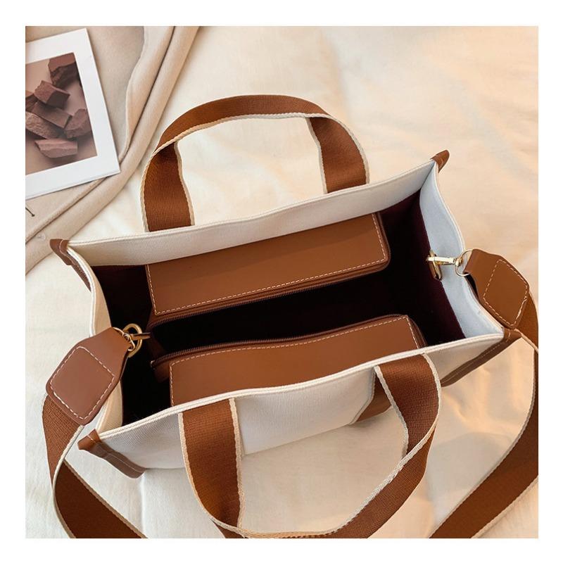 Korean Fashion Canvas Bag Korean Instagram Large Capacity Handheld Bag Women Commuter Shoulder Crossbody Tote