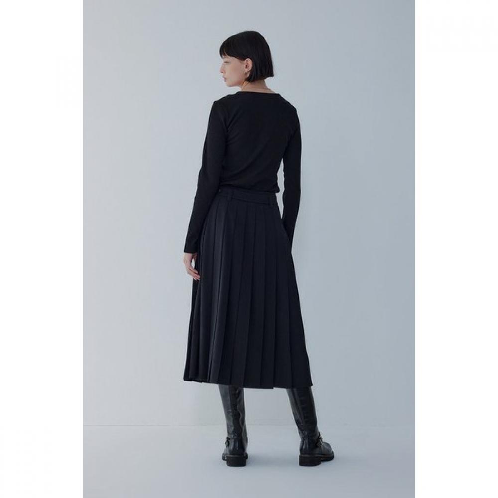 Vov Stretch Belted Pleated Skirt 7156135002