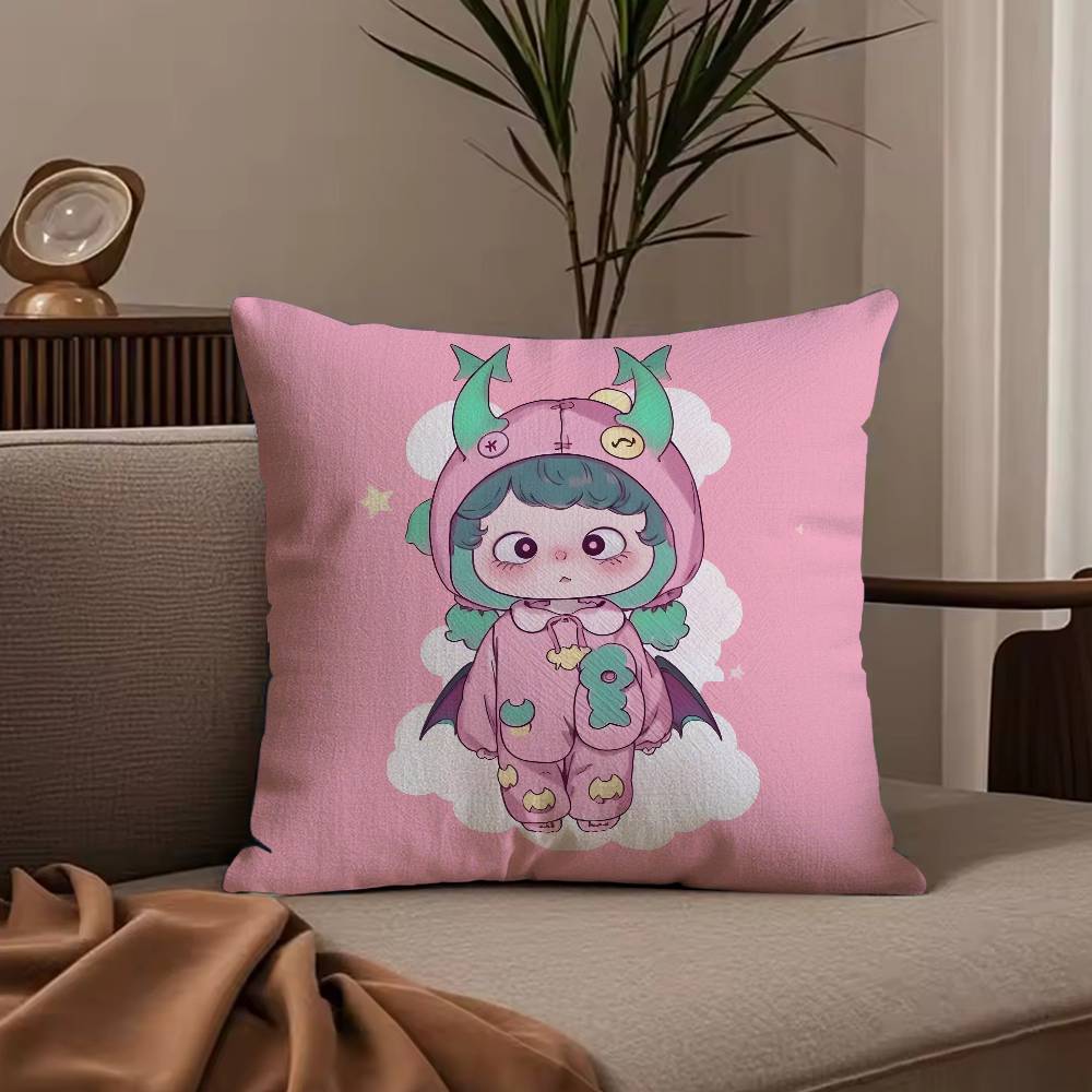 

Cute Q Halloween Ouniu Pillow Case Anti-dustmite Pillowcase Invisible zipper silky short plush Sofa cushion cover 30cmx30cm