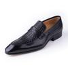 Fashion Genuine Leather Shoes For Men Dress British Business Party Slip on Black Point Toe Fashion Casual Formal Suit Handmade Men Shoes