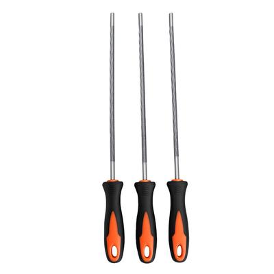 3 Pcs Chainsaw File 5.5mm 7 32 Inch Round Steel Saw Chain File with Non Slip Handle for Sharpening Grinding