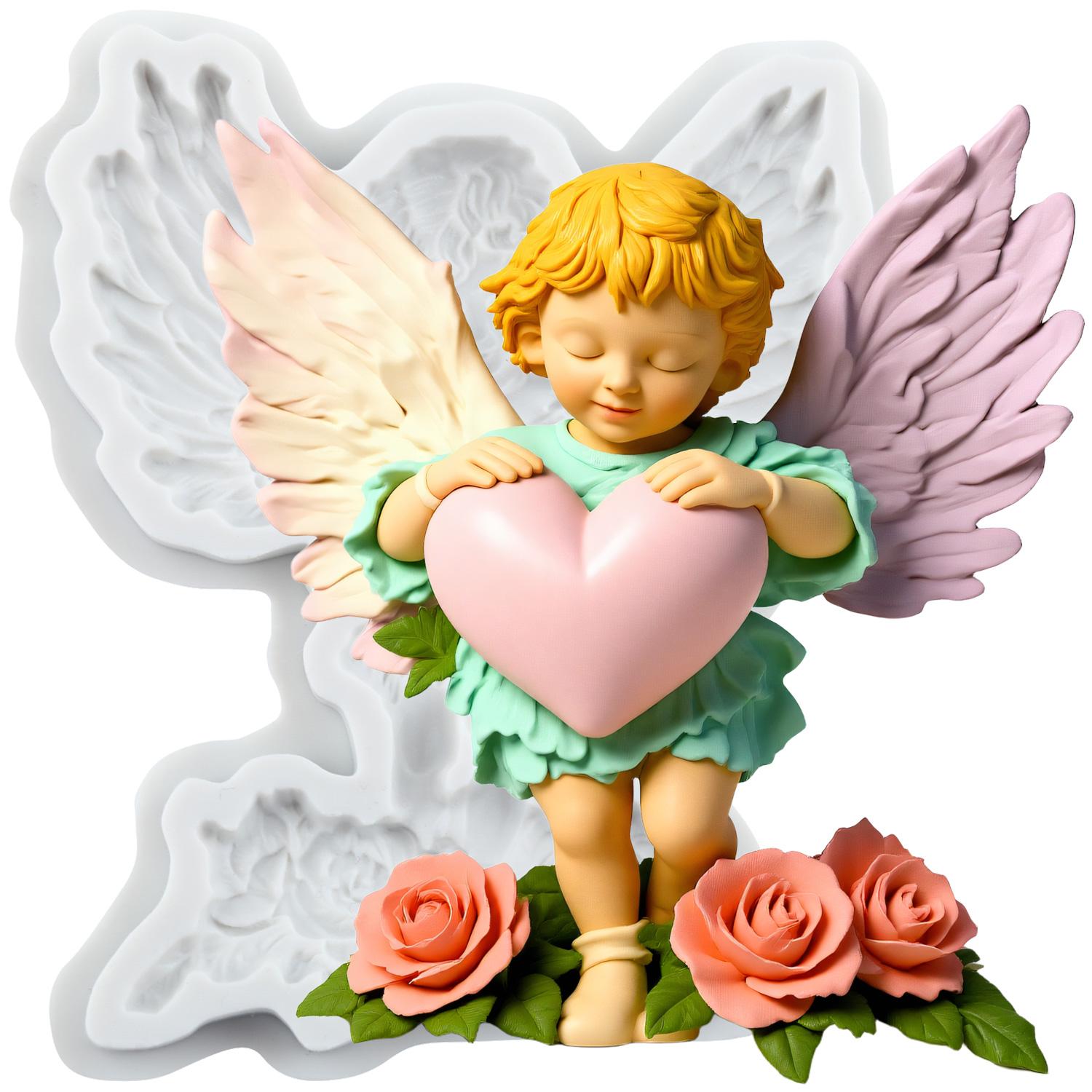 

Angel Baby Silicone Molds Angel Fondant Mold Cake Decorating Tools Cupcake Topper Candy Chocolate Gumpaste Mold серый