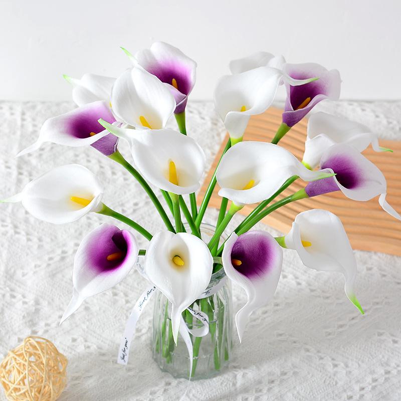Mini Bouquet de Calla Lys artificiels en PU pour Mariage et Décoration de Maison