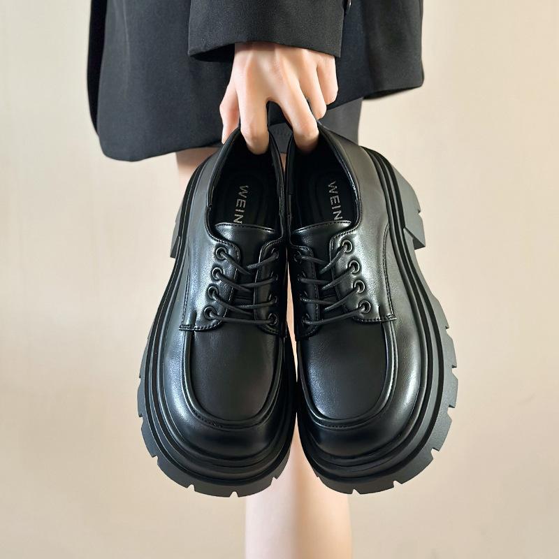 College style lace-up loafers women's 2025 new British ins Maillard platform small leather shoes Jk single shoes