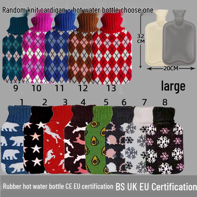 Old-Fashioned Rubber Hot Water Bottle for Stomach Warming