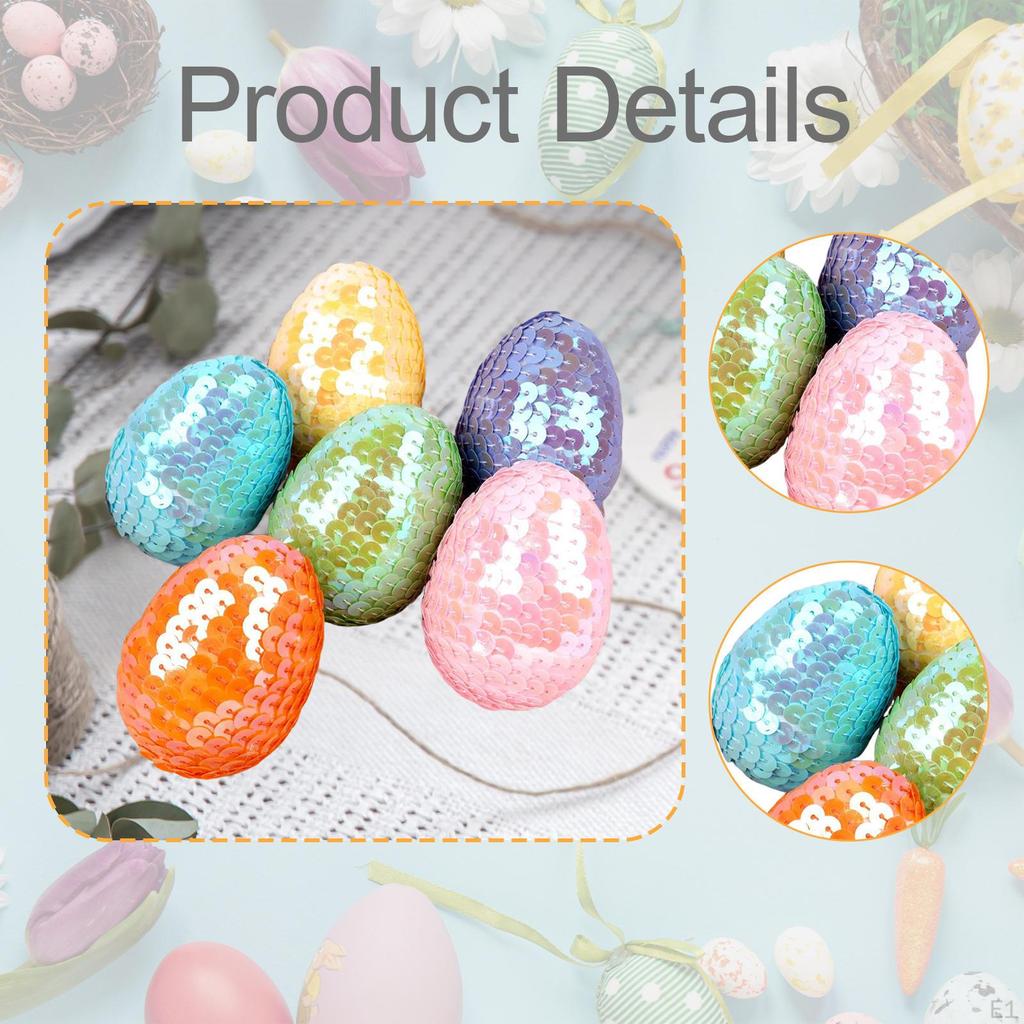 6 Sztuk Małe Piankowe Jajka Wielkanocne Sztuczne Ptaszki Ozdoby Dekoracyjne na Prezent Dom Wystrój Wnętrz