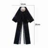 Koreanische Damen Spitzen Fliege Brosche Schwarze Kamelienblüte Perle Hemdkragen Nadeln Schleife Band Hochzeitsparty Krawatte