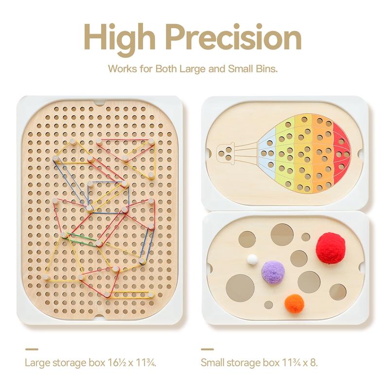 Hölzerne Montessori Sensorik-Tischplatte Kinder Buntes Ballsortierspiel Lernspielzeug für Kleinkinder Training der Feinmotorik Geschenk