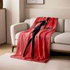 Silhouette of a figure in black with pearls on a red background. for all seasons blanket lunch break throw gift