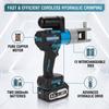 Electric Hydraulic Lug Crimping Tool Battery Powered Portable Wire Crimper and 12 Dies for Copper Aluminum Terminal Blue