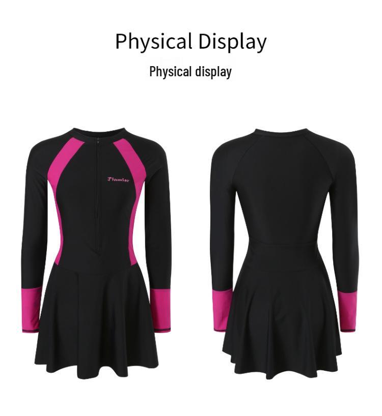 2026 Women's Seaside Sun Protection Jellyfish Skirt-Style One-Piece Snorkeling Surfing Suit