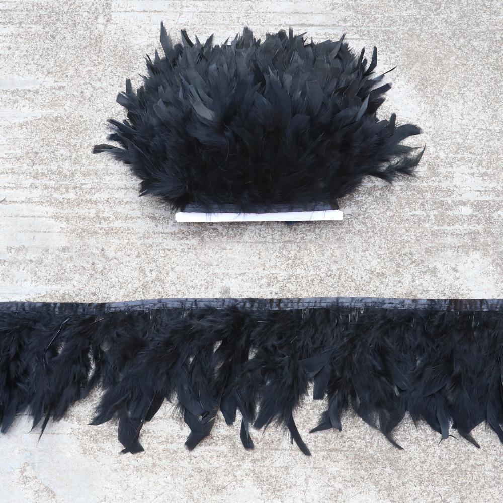 1M 10-15CM Turkey Feather Trim Fringe Blue Marabou Plumas Ribbon for Crafts Sewing  Clothes Wedding Dress Decoration Accessories