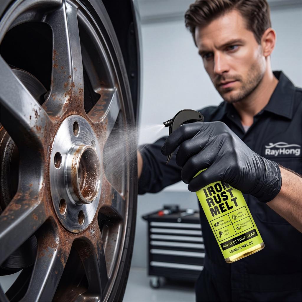 Rust Removal Spray Powerful Fast‑Acting Metal Rust Remover Wheel Auto Surface Oxidation Eliminator Car Clean Maintenance Spray
