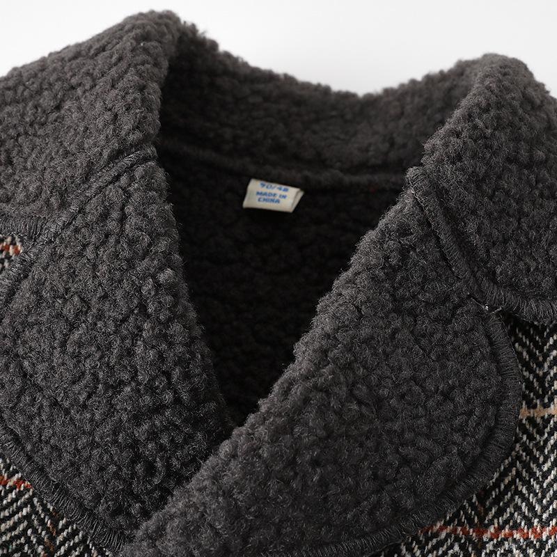 Brand Winter Boys' Lamb's Wool Overcoat - Thickened, Warm Velvet Coat