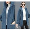 Felpa con cappuccio cardigan in cashmere tinta unita donna Plus cashmere spesso autunno e inverno sciolto versione coreana cappotto semplice con cappuccio donna